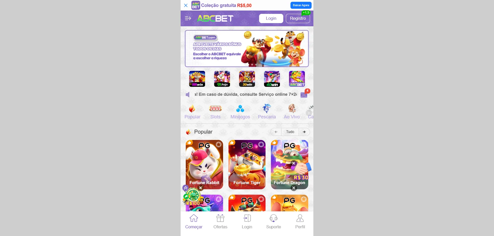 Abcbet Casino login — acesse cassino e apostas esportivas em 2026