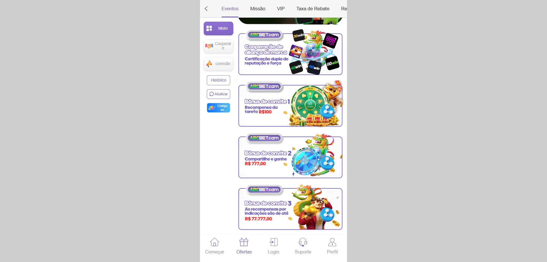 Depósito e saque pelo abc bet app — métodos de pagamento